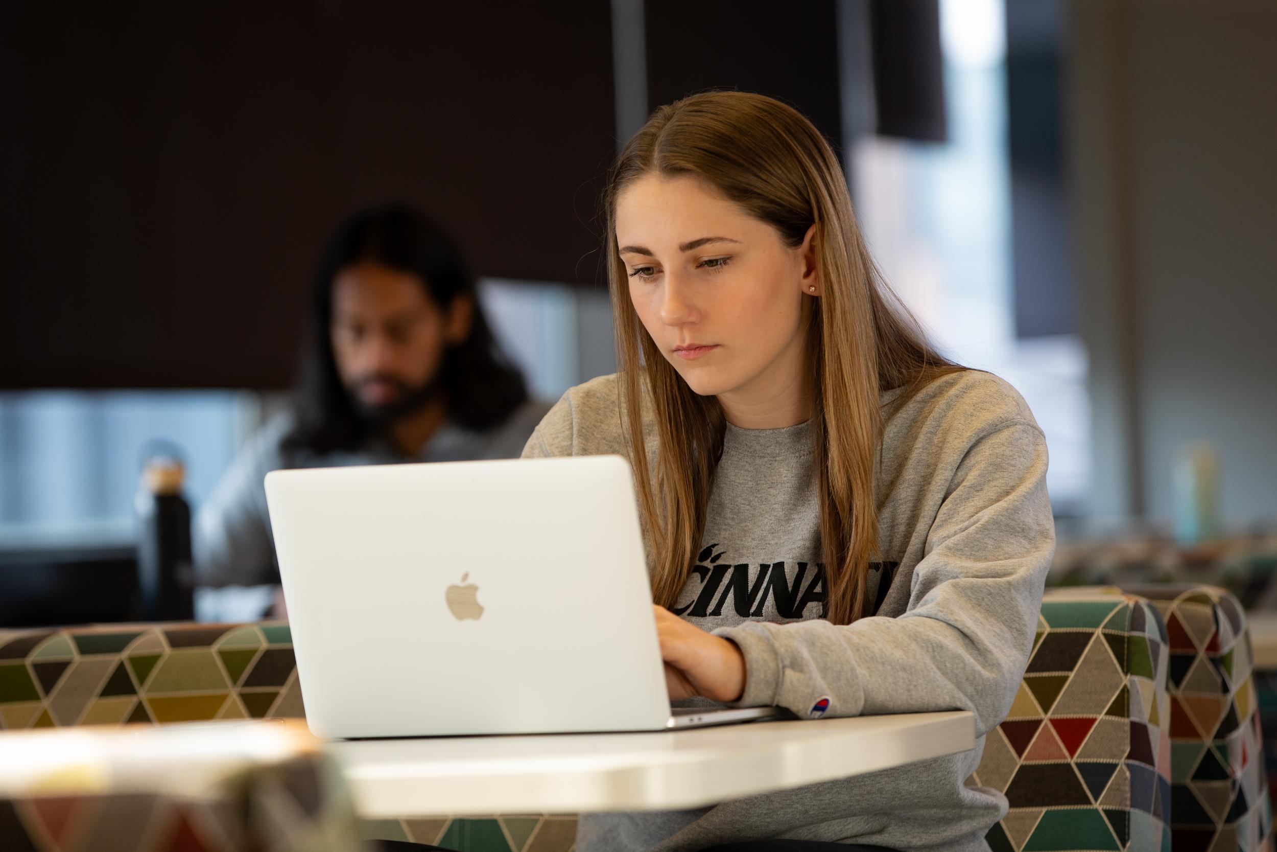 Woman using laptop